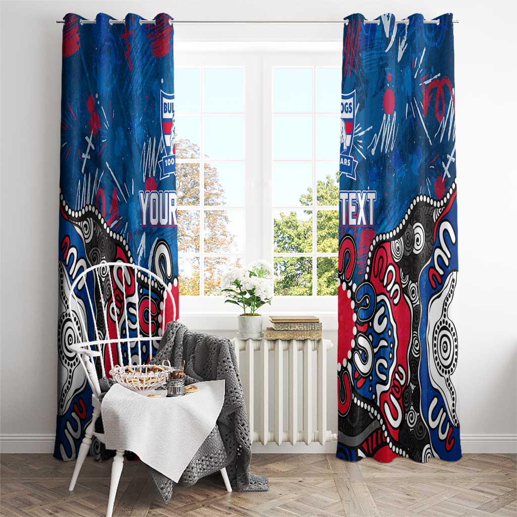 Personalized Western Bulldogs 100 Years Anniversary Window Curtain Aboriginal Dot Painting Graffiti Style