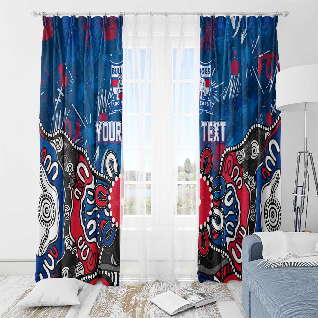 Personalized Western Bulldogs 100 Years Anniversary Window Curtain Aboriginal Dot Painting Graffiti Style