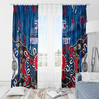 Personalized Western Bulldogs 100 Years Anniversary Window Curtain Aboriginal Dot Painting Graffiti Style