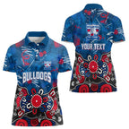 Personalized Western Bulldogs 100 Years Anniversary Women Polo Shirt Aboriginal Dot Painting Graffiti Style