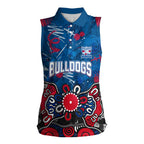 Personalized Western Bulldogs 100 Years Anniversary Women Sleeveless Polo Shirt Aboriginal Dot Painting Graffiti Style