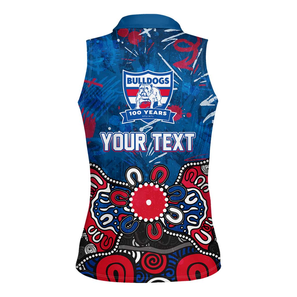 Personalized Western Bulldogs 100 Years Anniversary Women Sleeveless Polo Shirt Aboriginal Dot Painting Graffiti Style