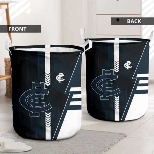 Carlton Blues Laundry Basket Modern Geometric Sports Graphic Style