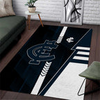 Carlton Blues Area Rug Modern Geometric Sports Graphic Style