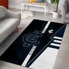 Carlton Blues Area Rug Modern Geometric Sports Graphic Style
