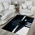 Carlton Blues Area Rug Modern Geometric Sports Graphic Style