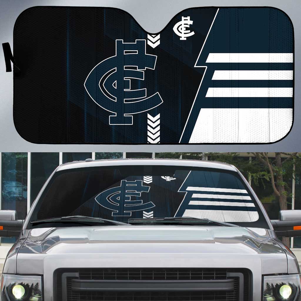 Carlton Blues Auto Sun Shade Modern Geometric Sports Graphic Style