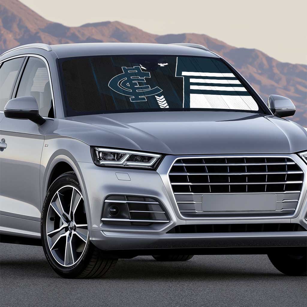 Carlton Blues Auto Sun Shade Modern Geometric Sports Graphic Style