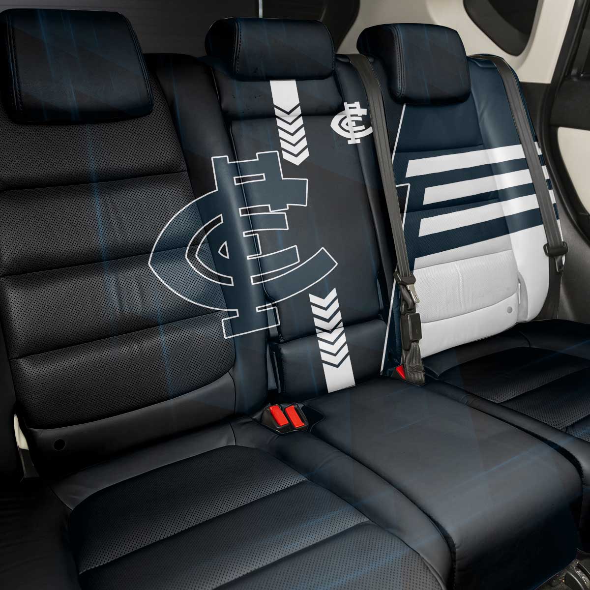 Carlton Blues Back Car Seat Cover Modern Geometric Sports Graphic Style