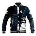 Personalized Carlton Blues Baseball Jacket Modern Geometric Sports Graphic Style