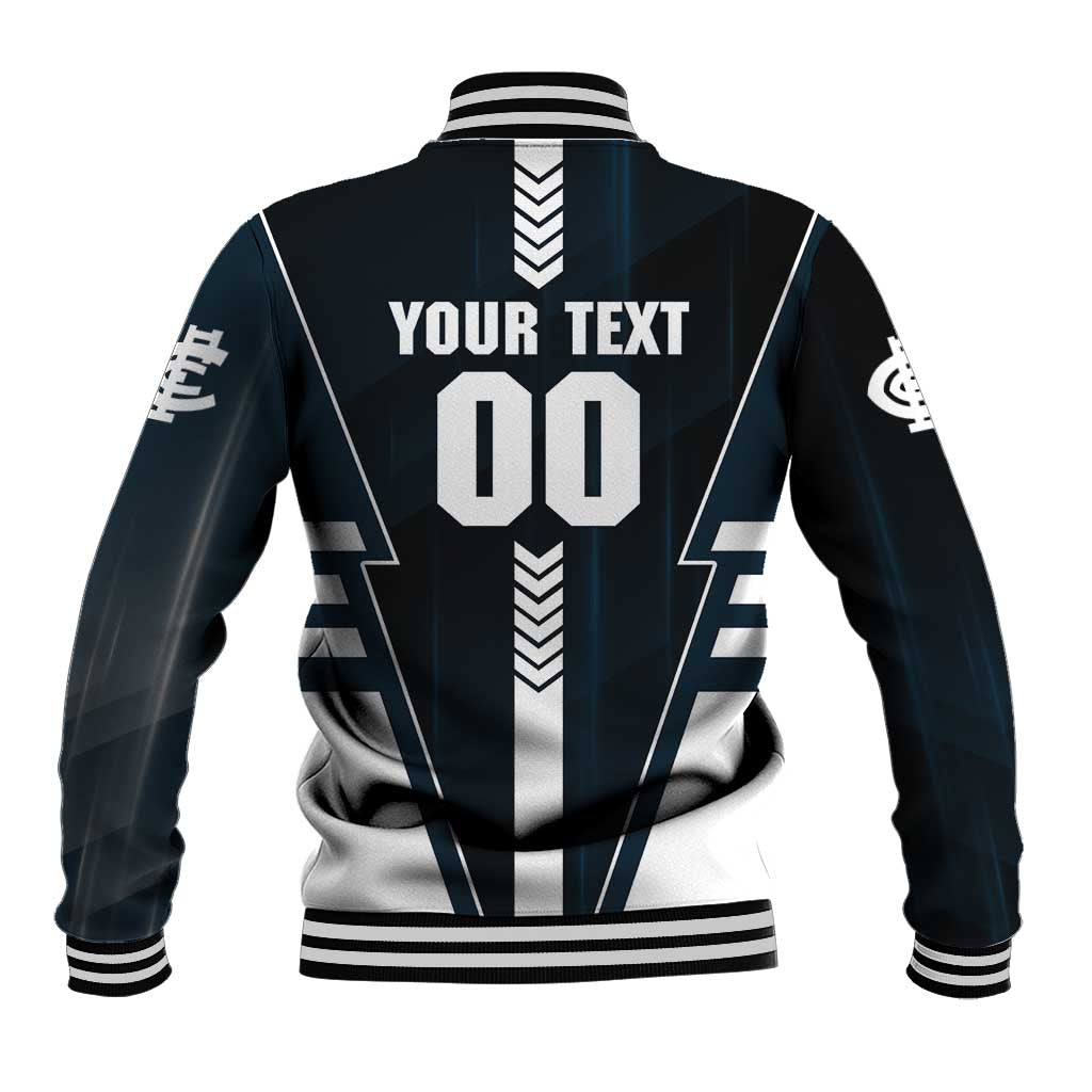 Personalized Carlton Blues Baseball Jacket Modern Geometric Sports Graphic Style
