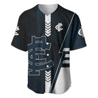 Personalized Carlton Blues Baseball Jersey Modern Geometric Sports Graphic Style