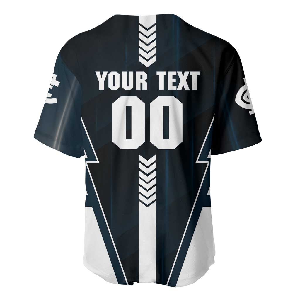 Personalized Carlton Blues Baseball Jersey Modern Geometric Sports Graphic Style