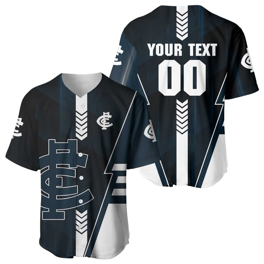 Personalized Carlton Blues Baseball Jersey Modern Geometric Sports Graphic Style