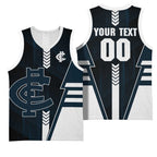 Personalized Carlton Blues Basketball Jersey Modern Geometric Sports Graphic Style