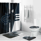 Carlton Blues Bathroom Set Modern Geometric Sports Graphic Style