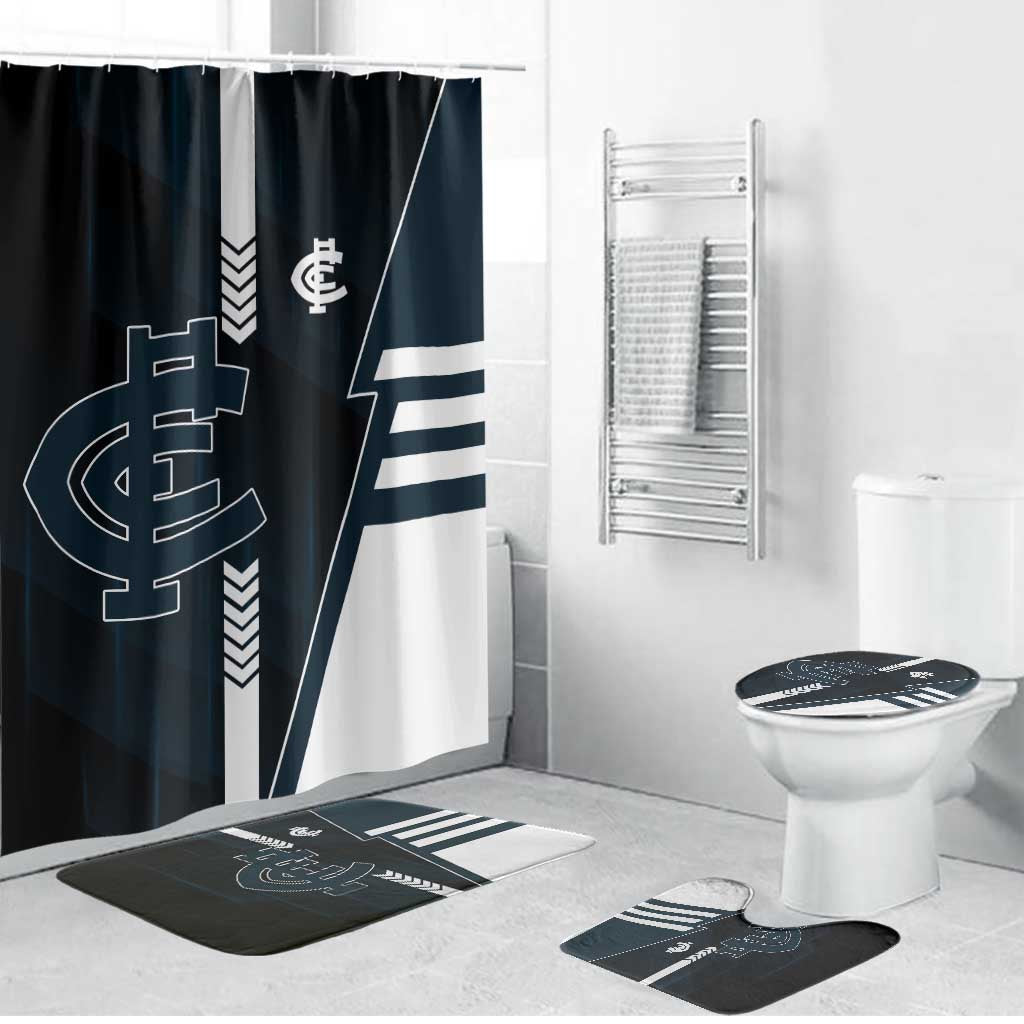 Carlton Blues Bathroom Set Modern Geometric Sports Graphic Style