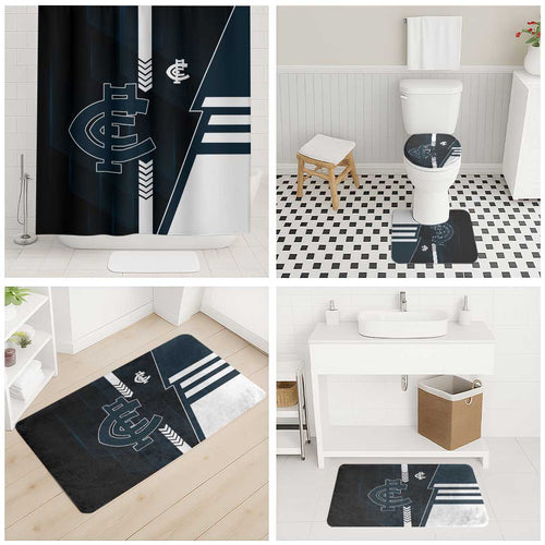 Carlton Blues Bathroom Set Modern Geometric Sports Graphic Style