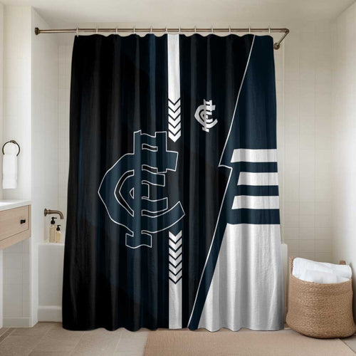 Carlton Blues Bathroom Set Modern Geometric Sports Graphic Style