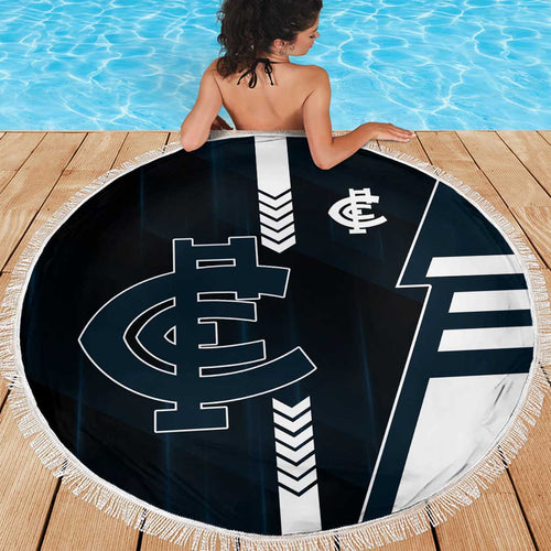 Carlton Blues Beach Blanket Modern Geometric Sports Graphic Style