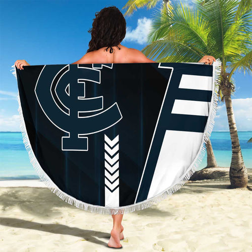 Carlton Blues Beach Blanket Modern Geometric Sports Graphic Style