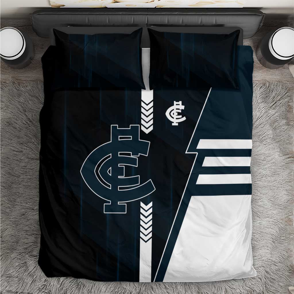 Carlton Blues Bedding Set Modern Geometric Sports Graphic Style