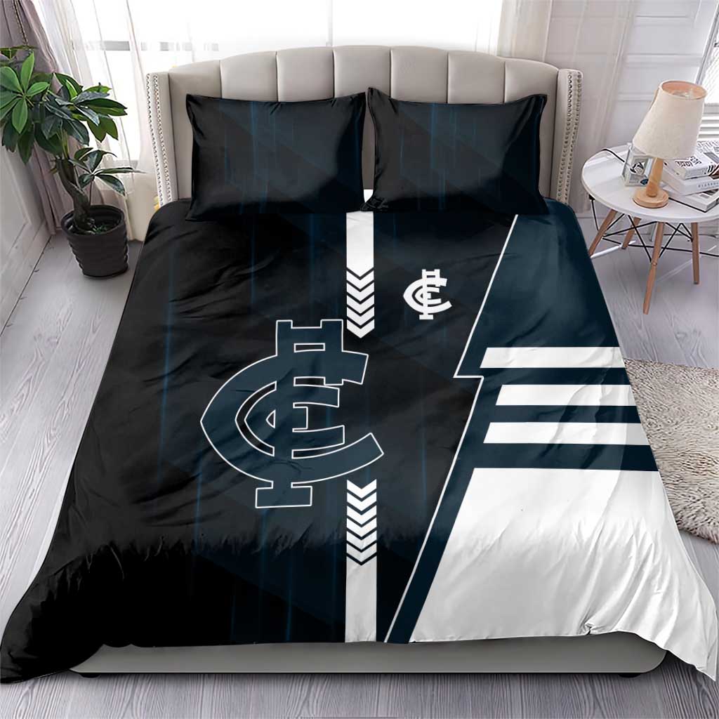 Carlton Blues Bedding Set Modern Geometric Sports Graphic Style