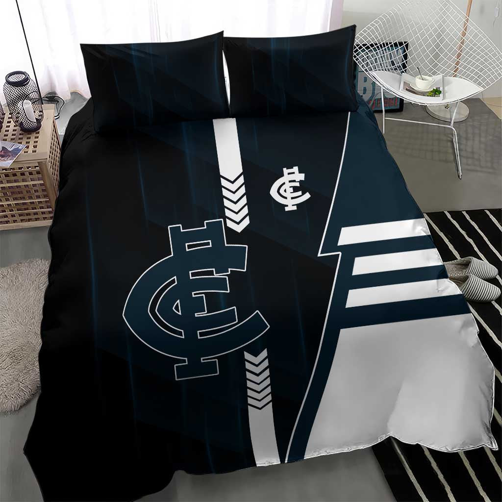 Carlton Blues Bedding Set Modern Geometric Sports Graphic Style
