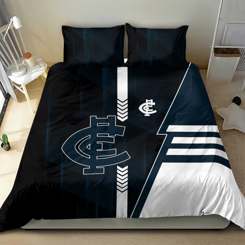 Carlton Blues Bedding Set Modern Geometric Sports Graphic Style