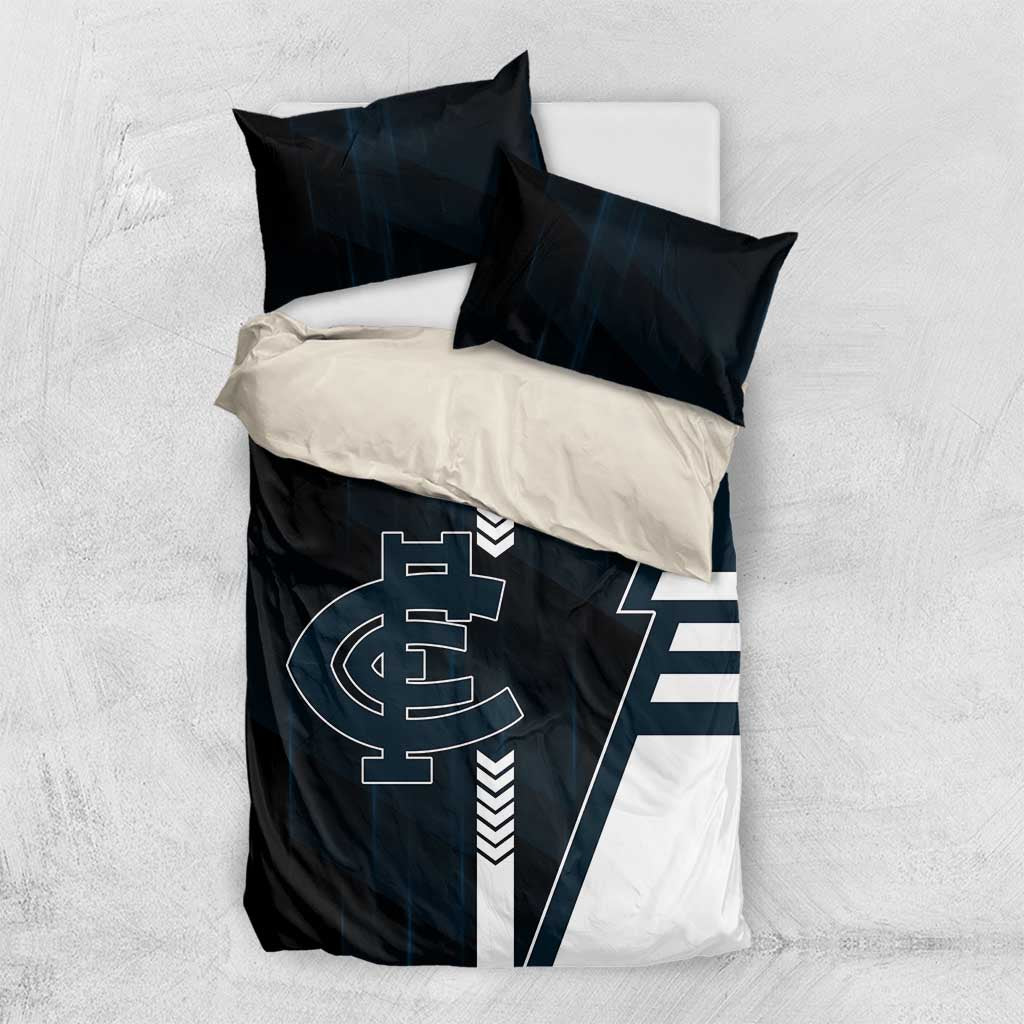 Carlton Blues Bedding Set Modern Geometric Sports Graphic Style