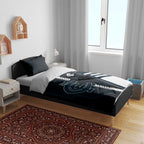 Carlton Blues Bedding Set Modern Geometric Sports Graphic Style