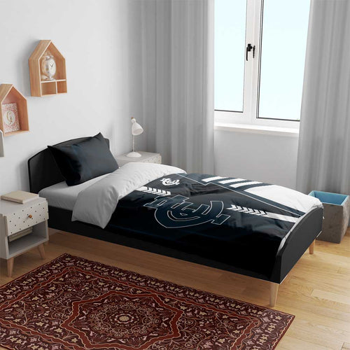 Carlton Blues Bedding Set Modern Geometric Sports Graphic Style