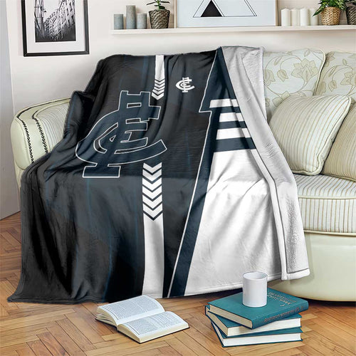 Carlton Blues Blanket Modern Geometric Sports Graphic Style