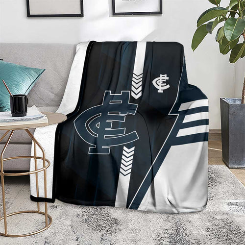 Carlton Blues Blanket Modern Geometric Sports Graphic Style