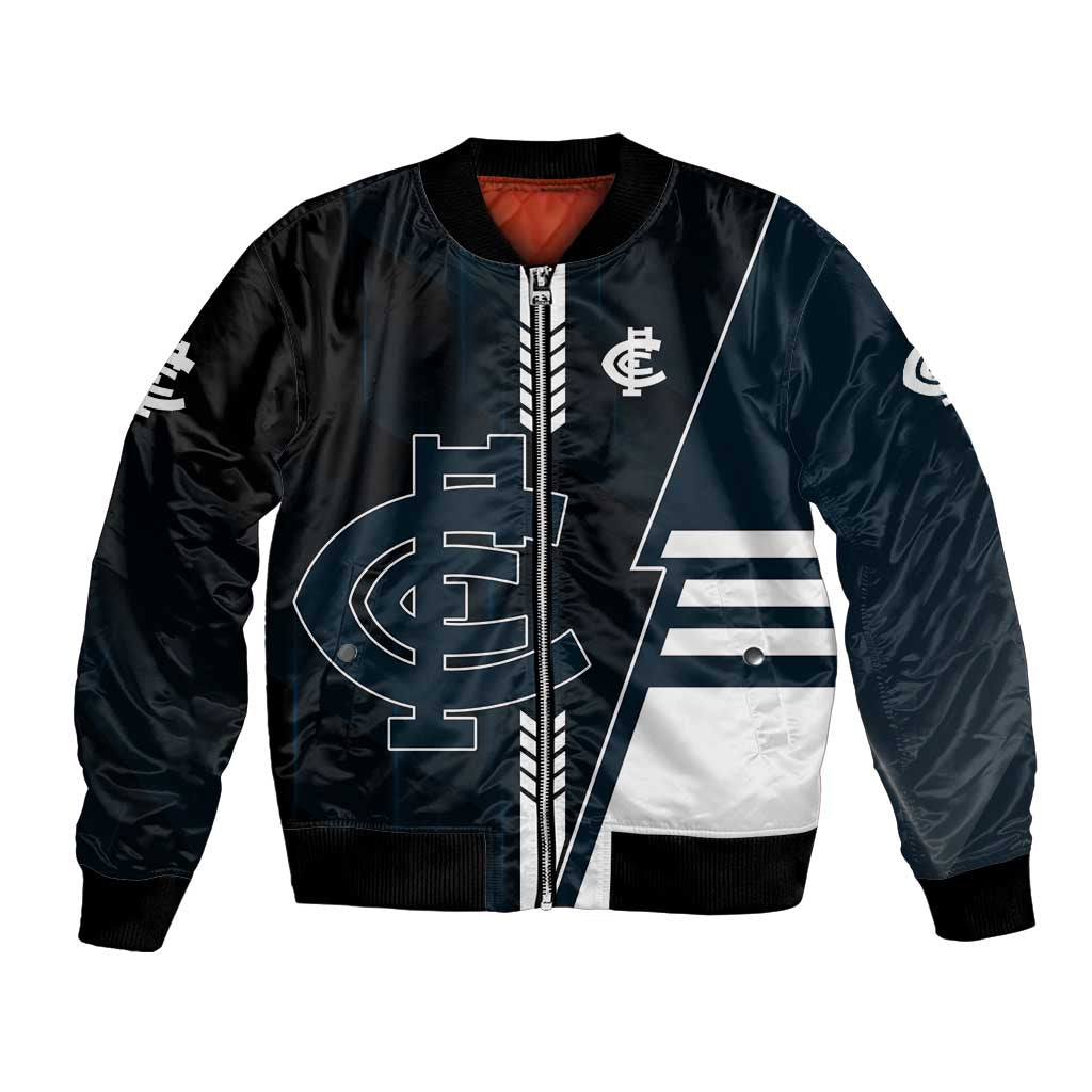 Personalized Carlton Blues Bomber Jacket Modern Geometric Sports Graphic Style