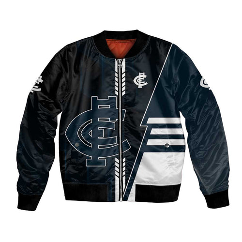 Personalized Carlton Blues Bomber Jacket Modern Geometric Sports Graphic Style