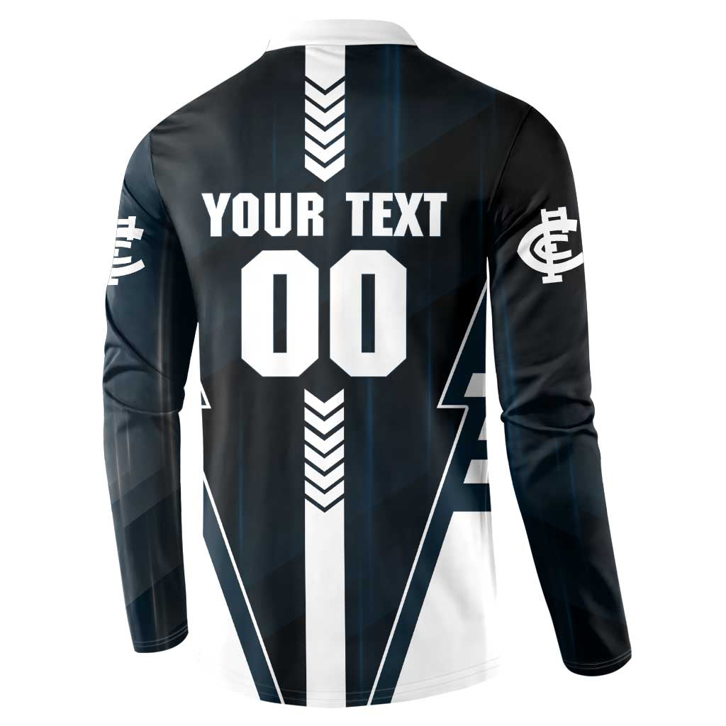 Personalized Carlton Blues Button Sweatshirt Modern Geometric Sports Graphic Style
