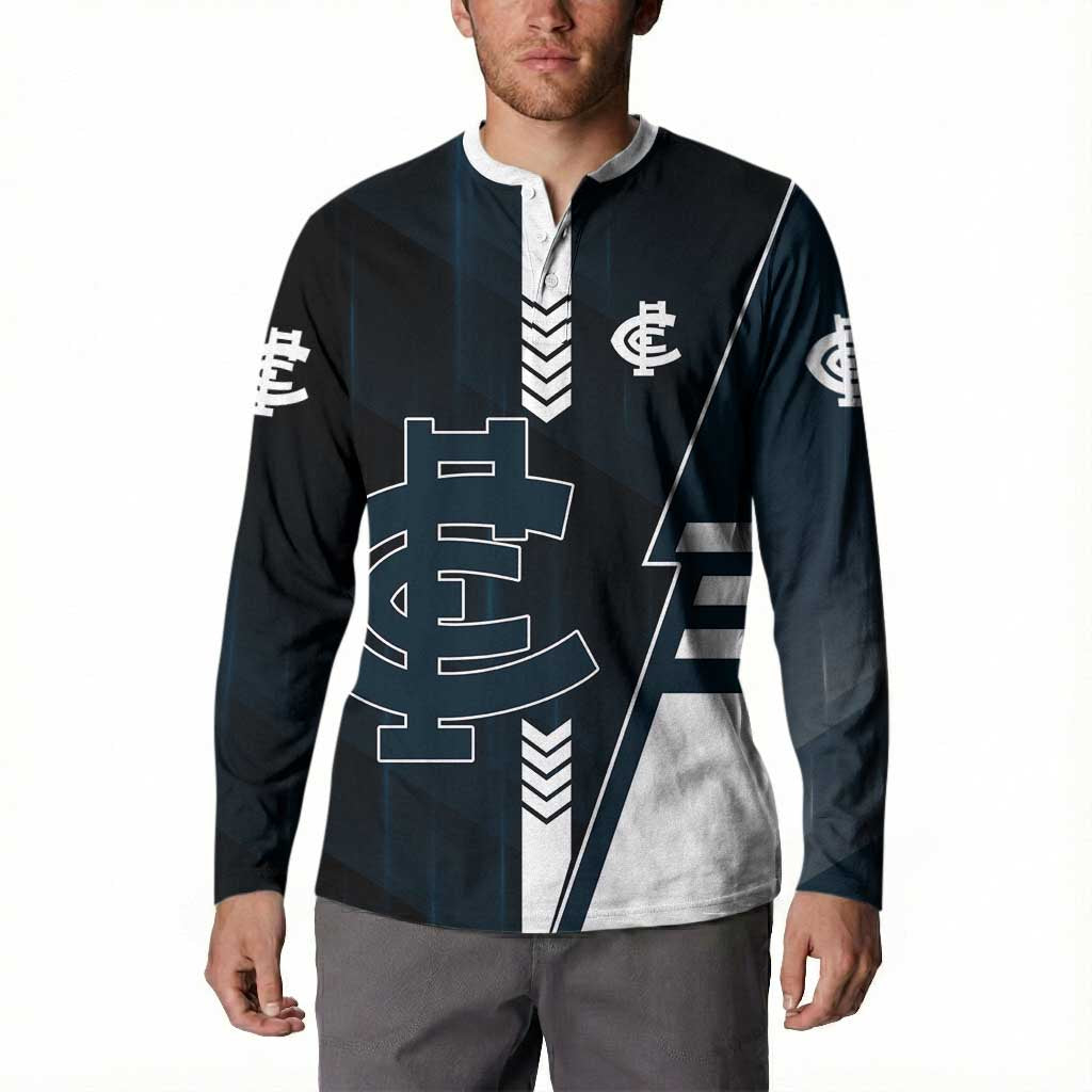Personalized Carlton Blues Button Sweatshirt Modern Geometric Sports Graphic Style