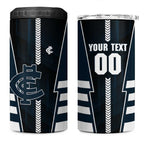 Personalized Carlton Blues 4 in 1 Can Cooler Tumbler Modern Geometric Sports Graphic Style