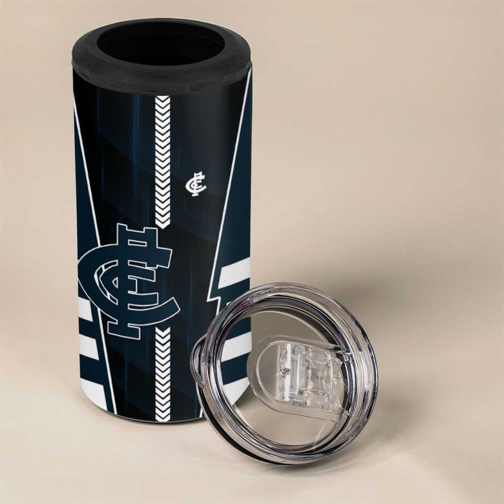 Personalized Carlton Blues 4 in 1 Can Cooler Tumbler Modern Geometric Sports Graphic Style