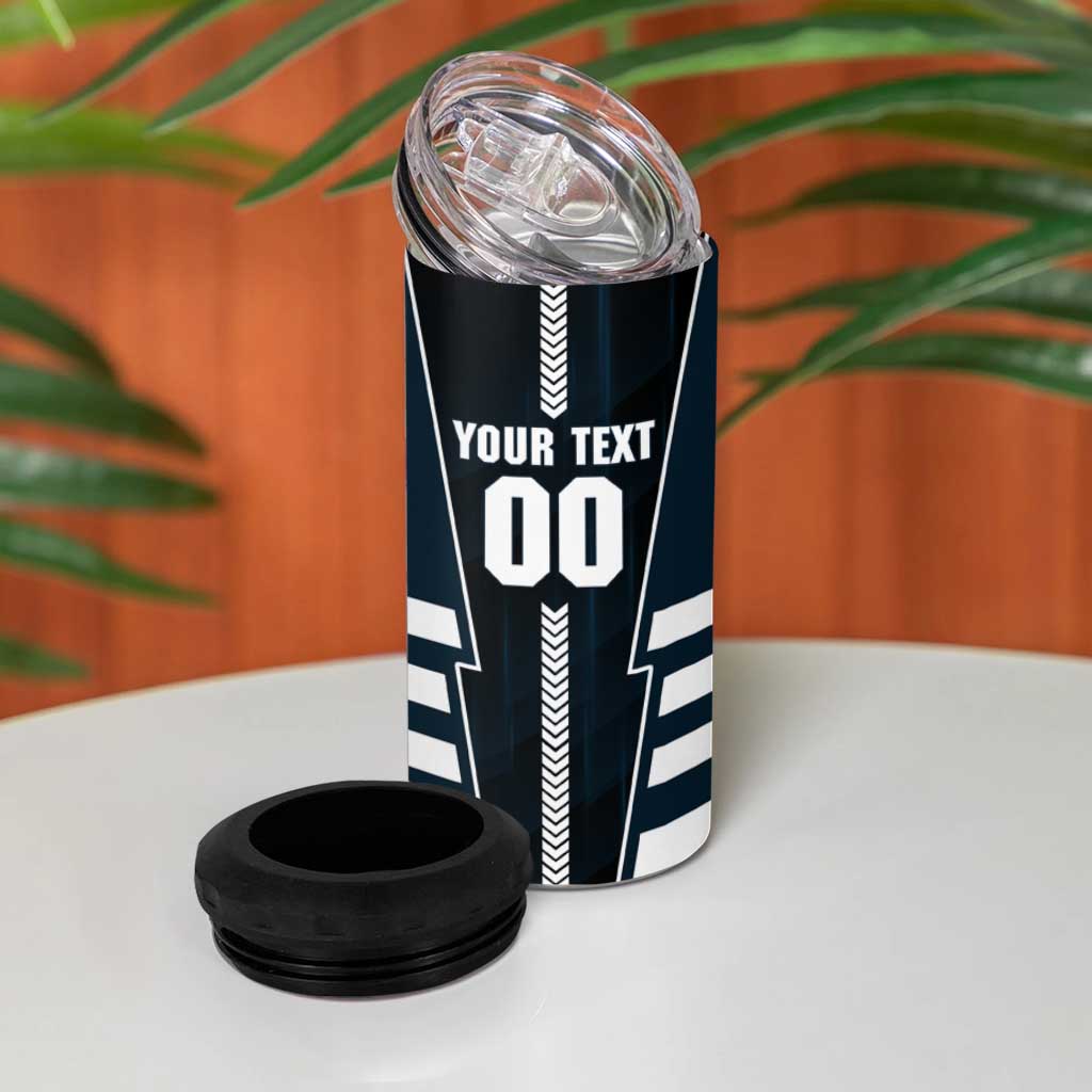 Personalized Carlton Blues 4 in 1 Can Cooler Tumbler Modern Geometric Sports Graphic Style