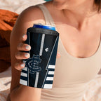 Personalized Carlton Blues 4 in 1 Can Cooler Tumbler Modern Geometric Sports Graphic Style