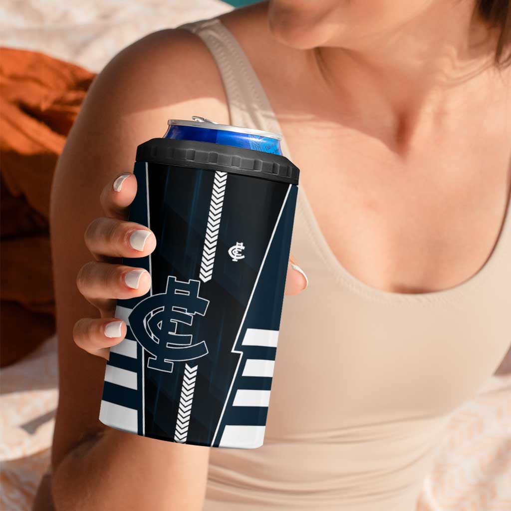 Personalized Carlton Blues 4 in 1 Can Cooler Tumbler Modern Geometric Sports Graphic Style
