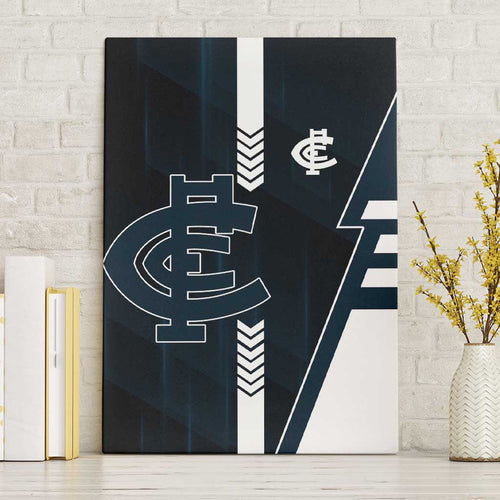 Carlton Blues Canvas Wall Art Modern Geometric Sports Graphic Style