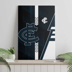Carlton Blues Canvas Wall Art Modern Geometric Sports Graphic Style