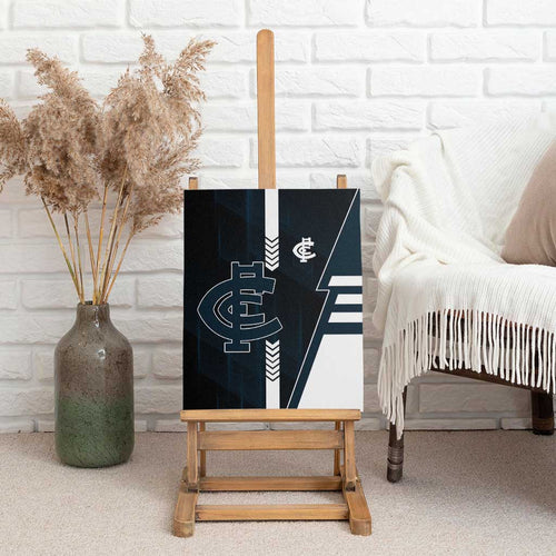 Carlton Blues Canvas Wall Art Modern Geometric Sports Graphic Style