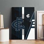 Carlton Blues Canvas Wall Art Modern Geometric Sports Graphic Style