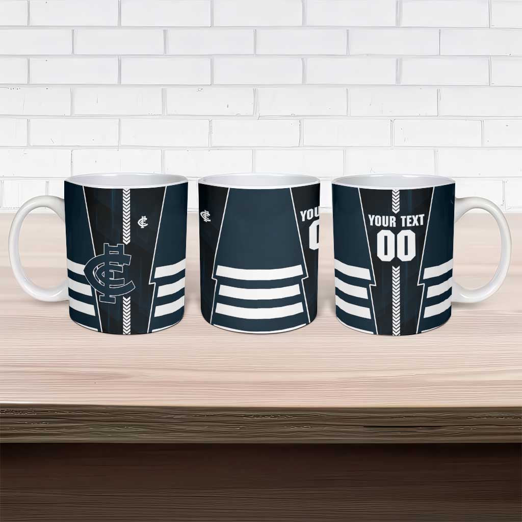 Personalized Carlton Blues Ceramic Mug Modern Geometric Sports Graphic Style