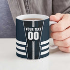 Personalized Carlton Blues Ceramic Mug Modern Geometric Sports Graphic Style