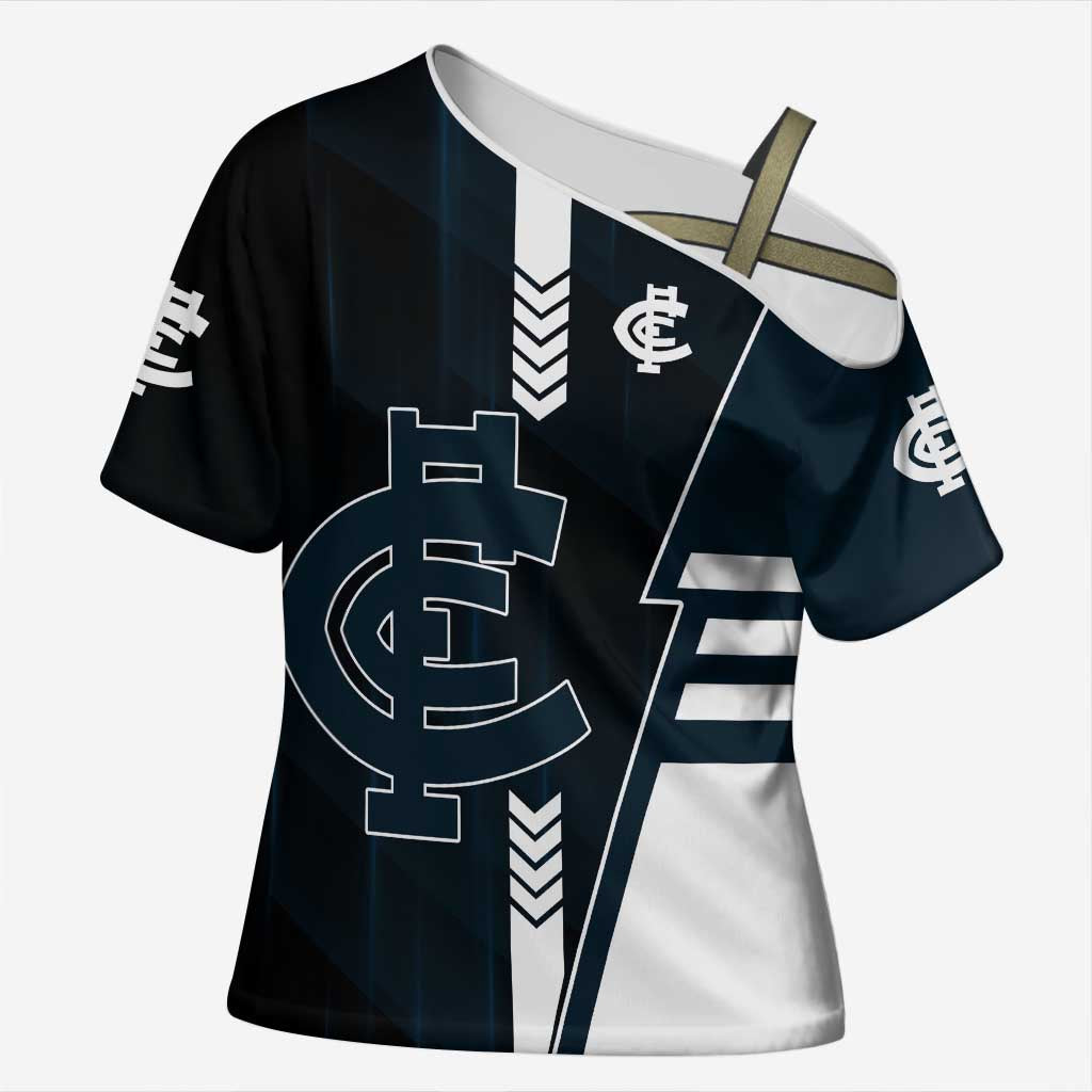Personalized Carlton Blues Cross Shoulder Shirt Modern Geometric Sports Graphic Style